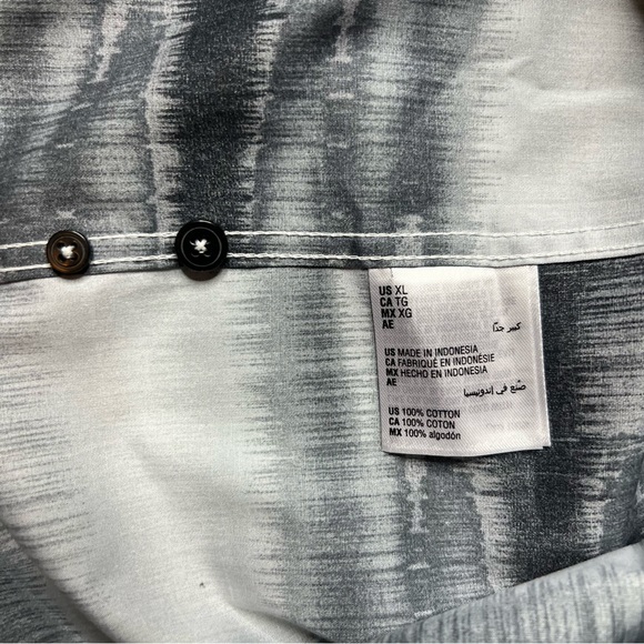 NWT Alfani Long Sleeve Button Up Sound Wave Dress Shirt XL Black Grey White - Picture 5 of 8